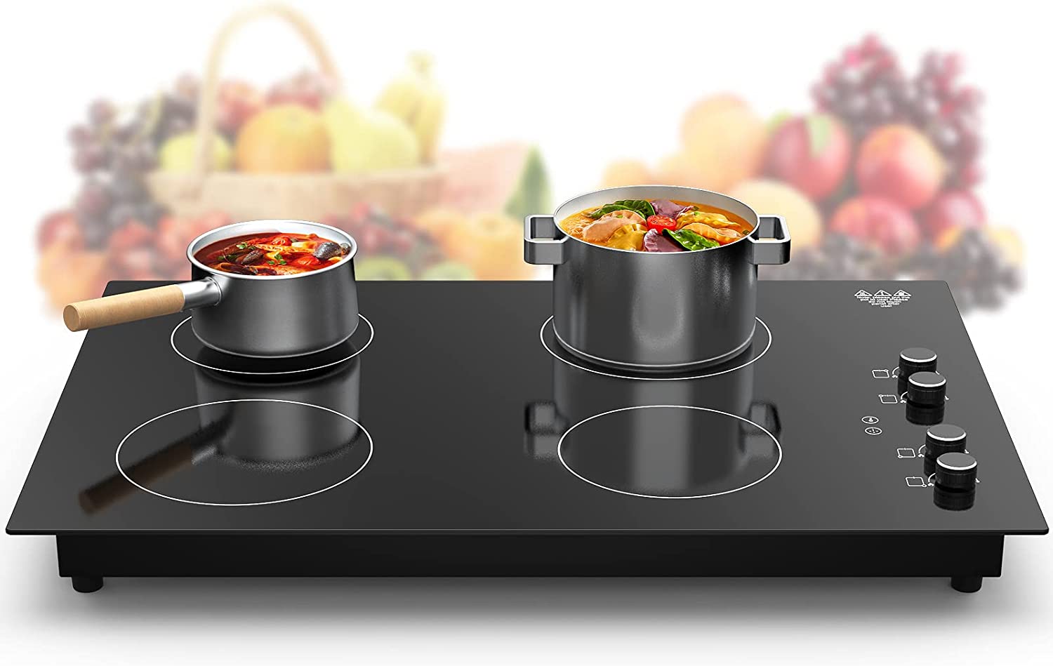 thumbnail image 2 of 30in Electric Induction Cooktop – 4 Burners, 7500W, Touch Control, Black Glass – LI4-65 2 of 4