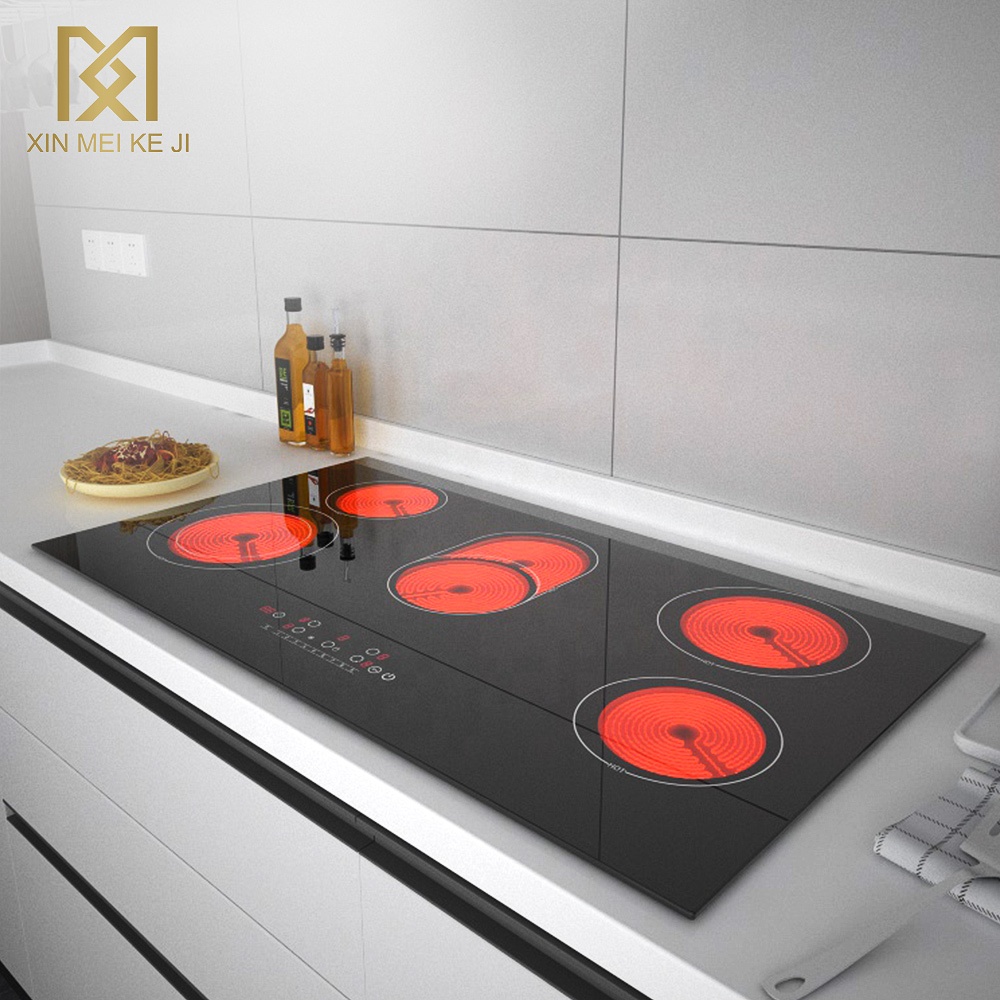 Induction Cooktop, 240V Electric Cooktop 900*520*78 MM, LED Touch Screen Burner, Overheat Protection Function Hot Plate, 9 Temperature And Power Choice, Safety Lock, Special Design Glass Panel Stove