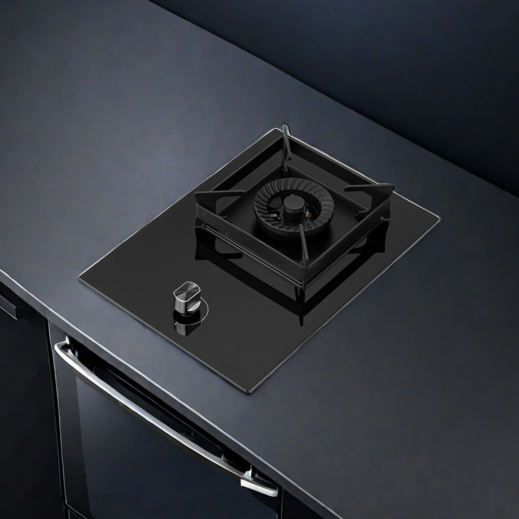 Wholesale Popular Major Kitchen Appliances, Black Tempered Glass Table, Single Burner Gas Stove, One Burner Gas Cooker