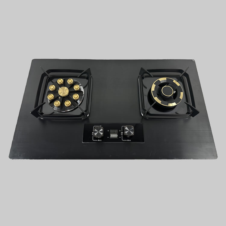 Wholesale High Quality Tempered Glass 2 Burner Gas Stove Built in Double Burner Cooktop with Timer for Modern Kitchens