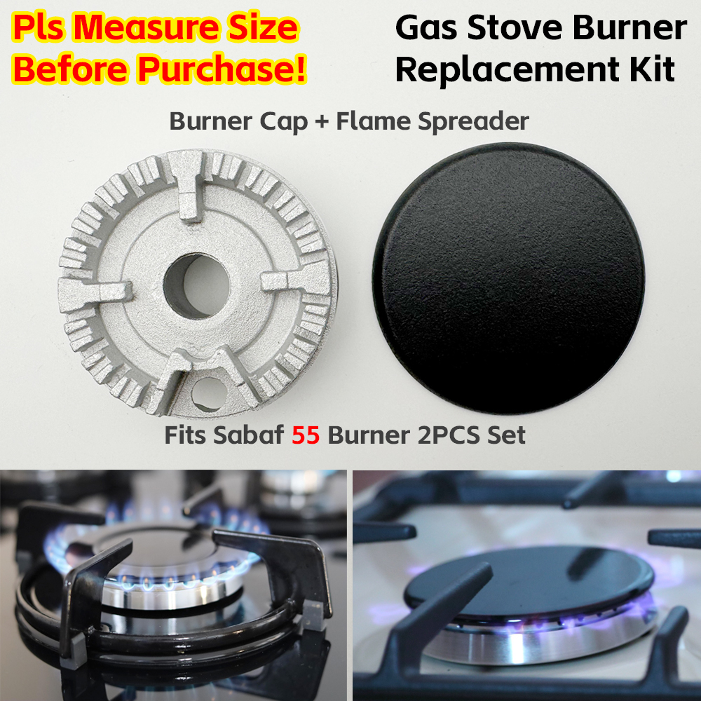 SABAF No.4 Glossy Concave burner cap + flame divider 2PCS set gas stove replacement assembly